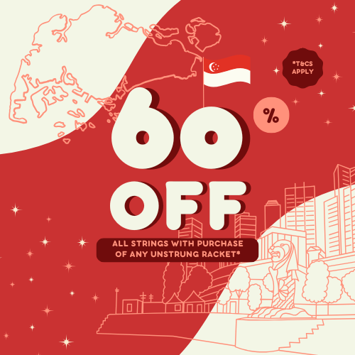 SG60: 60% OFF Strings with Unstrung Rackets