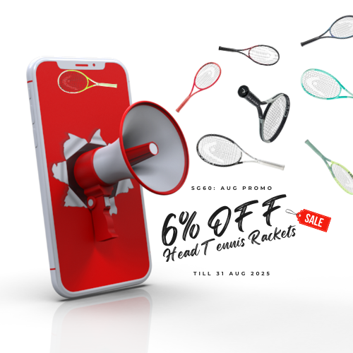 SG60: 6% OFF HEAD TENNIS RACKETS