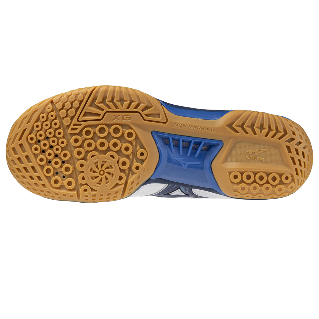 Mizuno Wave Fang Pro 2024 Unisex Badminton Shoes White Blue Pagent Blue