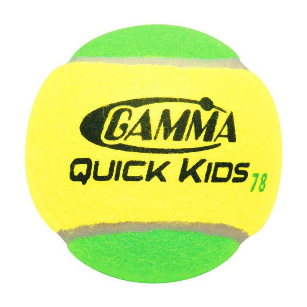 GAMMA QUICK KIDS 78 TENNIS BALL is USTA Approved for 10 and Under Tennis. Kids green tennis ball